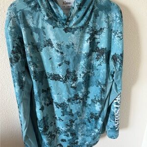 World Wide Sportsman Fishing Shirt Blue Camouflage Hoodie